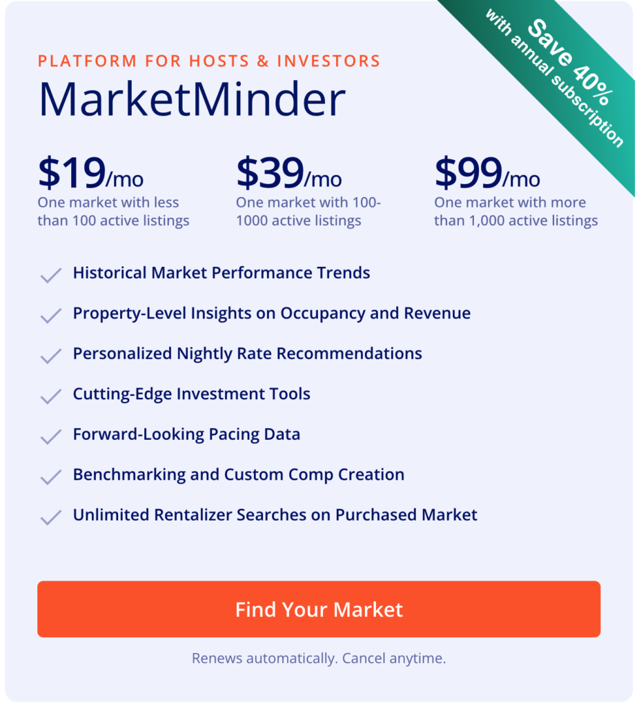 AirDNA MarketMinder Pricing 