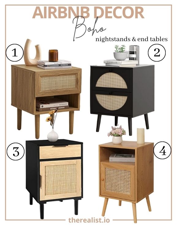 The perfect nightstands and end tables for your Airbnb